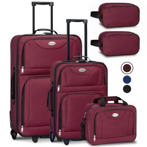 Trolley Travel Case Set / Valise Set Athen - 5-Piece - Bordeaux