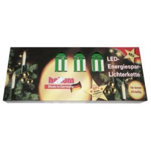 Hellum Arbre de Noël Chaîne lumineuse Made-in-Germany, Chaîne lumineuse LED avec clip, 20 lumières, longueur éclairée 13,3m, câble vert tige vert, Éclairage d'arbre de Noël, 802047