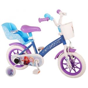 Albri Vélo Enfant de la Reine des Neiges de 12" avec stabilisateurs latéraux et Porte-Bouteille Bébé – garçon, Bleu Ciel, Petite Taille