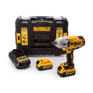 Dewalt Boulonneuse à chocs Brushless DCF899P2 - 950 Nm - Livrée avec 2 batteries 18 V et chargeur multi-voltage - 950 Nm - 2400 cps / min - 3 vitesses - Livrée avec coffret TSTAK, 2 batteries et chargeur multi-voltage