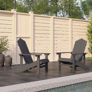 VidaXL Chaises de jardin Adirondack 2 pcs PEHD Anthracite