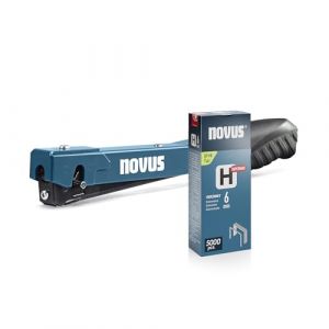 NOVUS TOOLS Agrafeuse marteau J-022 Kit avec 5000 agrafes │ Légère et robuste en métal avec poignée ergonomique antidérapante et chargement rapide des agrafes │ Pour agrafes en fil fin de 4-6 mm