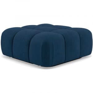 Lisa Design - Ruby - pouf en velours textur&eacute; - bleu