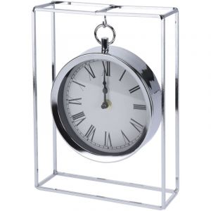 Well Home Horloge modèle Suspendue en métal argenté 18,8 x 5,8 x 25 cm
