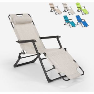 Beach and Garden Design Chaise longue de plage et de jardin pliante multi-positions Emily Lux Zero Gravity | Gris