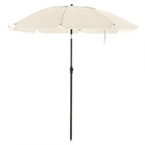Image de Songmics Parasol de jardin &Oslash; 2 m, Ombrelle, protection UPF 50+, inclinable, portable, r&eacute;sistant au vent, baleines en fibre de verre, avec sac, Beige GPU65WTV1
