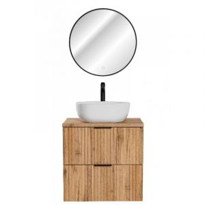 AC-Déco Ensemble meuble vasque à poser 60 cm en bois + miroir - Georgia Oak