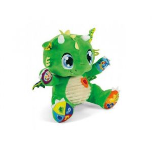 Clementoni Peluche interactive copain dragon bebe 6 mois - parlante musicale lumineuse - version fr - set jeu actvite eveil educatif + carte
