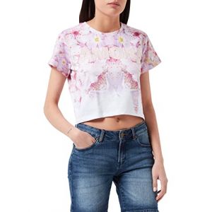 Desigual Tshirt à motif et patch inscription Rose - Taille 44