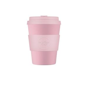 Ecoffee Cup Tasse à café réutilisable et écologique 100 % végétale avec couvercle et manchon en silicone - Sans mélamine et biodégradable - Passe au lave-vaisselle/micro-ondes