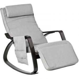 Sobuy FST20-HG Rocking Chair - Confortable - Max. 150 Kg - 80 x 66 x 92 cm - Gris