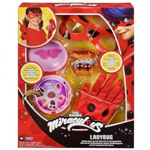 Bandai Miraculous Ladybug - Set de Transformation Déguisement Ladybug - Yoyo Téléphone Masque Gants Boucles d'oreilles Lumineuses - Coffret Accessoires Miraculous - Jouet Enfant 4 Ans et + - P50619