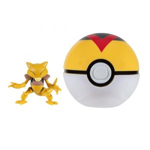 Jazwares Pokémon Clip 'N' Go Abra et Level Ball – Comprend Une Figurine de Combat de 5,1 cm et Un Accessoire de Balle de Niveau