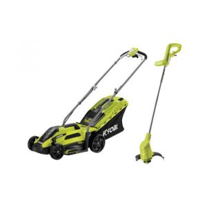 Ryobi Pack Tondeuse électrique 1300W 33cm RLM13E33S - Coupe bordures et dresse bordures 350W RLT3525