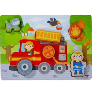 Haba Puzzle en bois Camion de pompier (6 pièces)