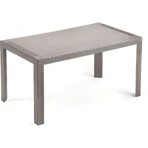 Table de jardin Taupe 140x80 cm h 72 cm en Poly&eacute;thyl&egrave;ne mod. Urano