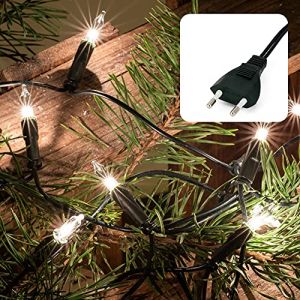 Hellum Guirlandes lumineuses d'intérieur, ampoule guirlande noel, 10 guirlande bougie chaude claire, longueur éclairée 1,35m, Couleur du câble vert, 831115