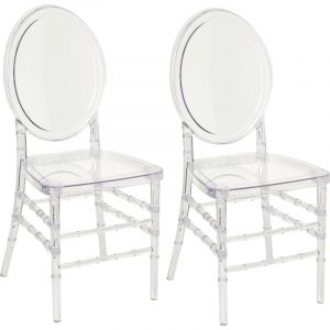 Beliani Lot de 2 Chaises Moderne en Plastique Salle à Manger Cuisine Transparent Montrose