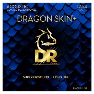 Jeu de Cordes Folk 012 D'Addario 1254 Dragon Skin Plus Coated 80 20 Light