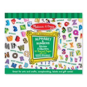 Melissa & Doug Bloc d'autocollants Alphabet et Chiffres x 1000
