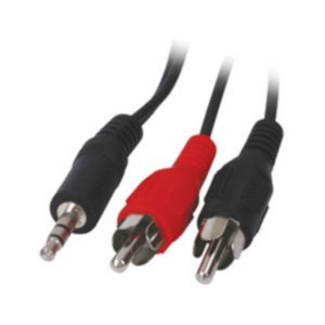 Câble audio Jack 3 5 mm stéréo mâle / 2 RCA mâles (3 mètres)