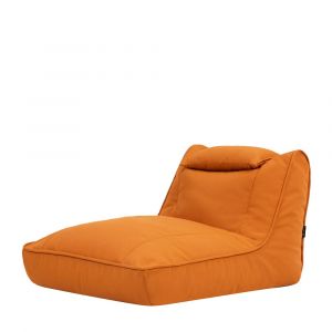 Icon Pouf chauffeuse d'extérieur en oléfine toutes saisons, pouf de jardin large et imperméable, orange, Oeko-Tex