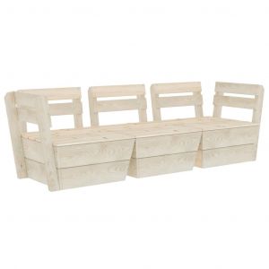 VidaXL Canap&eacute; palette &agrave; 3 places de jardin Bois d'&eacute;pic&eacute;a impr&eacute;gn&eacute;