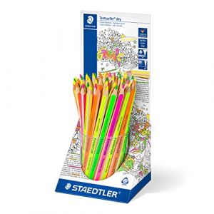 Staedtler Textsurfer dry 128 64 - Présentoir 48 crayons surligneurs à sec triangulaires gros module assortis