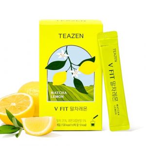 TEAZEN - V Fit Matcha Citron – Boisson instantanée au thé vert – 10 sachets – Sans sucre, végétalien, faible en calories – Mélange japonais de matcha et de citron pour l'énergie et le métabolisme