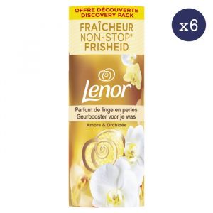 Image de Lenor 6 x 140 g Parfum de linge en perles, Parfum Ambre et Orchid&eacute;e
