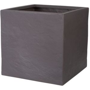 Strata Pot de fleur - L - Carr&eacute; - Riven - &Oslash; 38.5cm x 46.5cm H - Couleur cendres