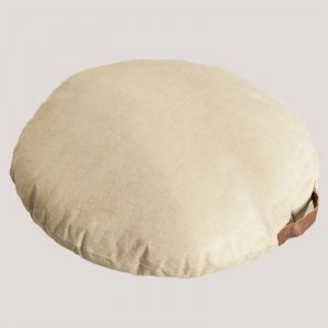 Image de Coussin de sol rond en coton Suir Coton Beige cr&egrave;me Skl