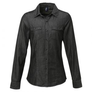 Premier Chemise en jean - Femme (S) (Noir denim) - UTRW5592