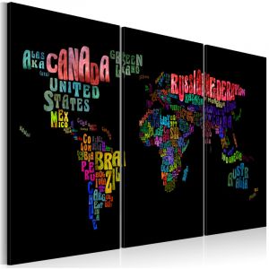 Artgeist Tableau - Noms des pays - triptyque - 90x60