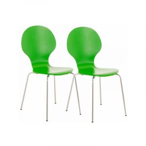 CLP Lot de 2 chaises empilables en bois Diego vert