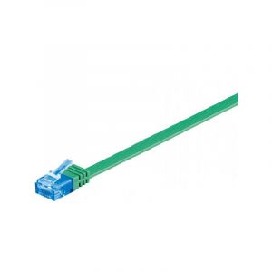 Image de Goobay Cordon de raccordement RJ-45 (M) pour RJ-45 (M) 50 cm UTP CAT 6a moul&eacute;, plat vert