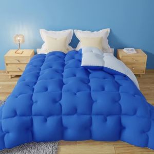 Couette 220x240 cm Chaude Grand Froid &ndash; Couleur Bleu &ndash; Anti-acarien, anti-bact&eacute;rien, anti-moisissures &ndash; Couverture 2 Personnes
