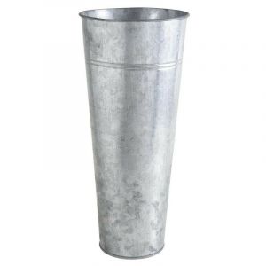 Outils Et Nature - Vase en Zinc Lourd xl - Élégant et Robuste avec des dimensions Impressionnantes ø 23-15,5 h 40