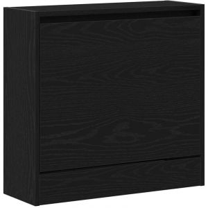 VidaXL Armoire &agrave; chaussures avec stockage Ch&ecirc;ne noir 60 x 21 x 57 cm