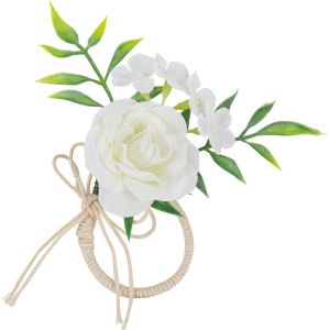 Ruedelafete Lot de 4 Ronds de serviettes Rose et Jasmin