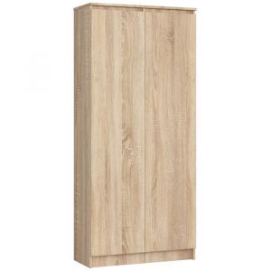 Bibliothèque de bureau, Armoire Akord R80 Chêne Sonoma 80 cm 2 portes façade Chêne Sonoma 8 étagères 80x35x180 cm