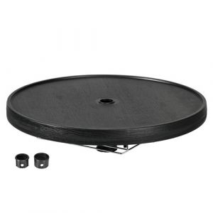 Image de Outsunny Table basse table de parasol &Oslash; 60 cm compatible parasol m&acirc;t 3,8 cm HDPE aspect bois noir