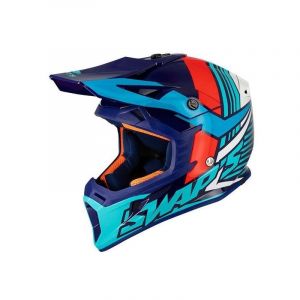 Casque cross Swaps S818 Blur rouge/bleu brillant- M