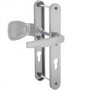 Bricard - Paire de poignees etroite bequille et aileron aluminium Bricard Emetal 233 mm porte d?entree a cylindre Couleur - Argent