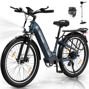 Vélo Électrique- HITWAY - 26x3.0 Fat Tire - Batterie amovible 48V 18Ah, Shimano 7 Vitesse, Bleu