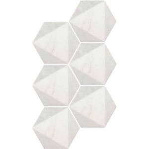 Carrara Peak Carrelage Hexagonal 17,5x20 Cm Imitation Marbre Décor