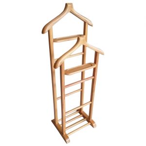 Valet de chambre polyvalent fabriqu&eacute; en bois solide avec une finition naturelle Beta Forme