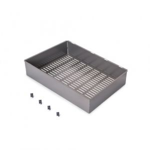 Emuca Panier de rangement en acier pour armoire et dressing Quartz - titane - module 700 mm