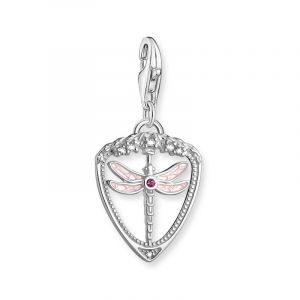 Image de Thomas Sabo Pendentif Charm libellule Argent sterling 925, émail à froid Gris