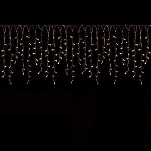 Salcar 5m Rideaux Lumineux 200 LEDs + 3m câble d'alimentation(total 8m), 31V Adapteur Alimenté Avec télécommande pour Jardin, Noël, Chambre, Balcon, Maison - Blanc Chaud